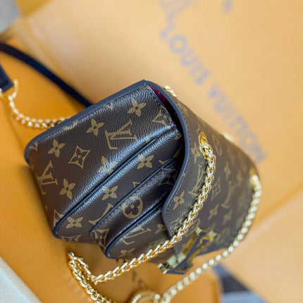 LV 25S CHAIN BAG 24 IN BROWN MONOGRAM CANVAS GOLD HARDWARE