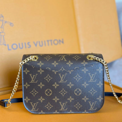LV 25S CHAIN BAG 24 IN BROWN MONOGRAM CANVAS GOLD HARDWARE