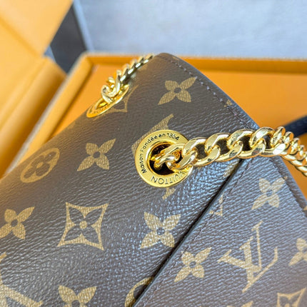 LV 25S CHAIN BAG 24 IN BROWN MONOGRAM CANVAS GOLD HARDWARE