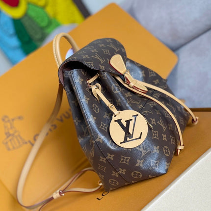 LV 25S MONTSOURIS 33 IN BROWN MONOGRAM CANVAS LEATHER TRIM GOLD HARDWARE