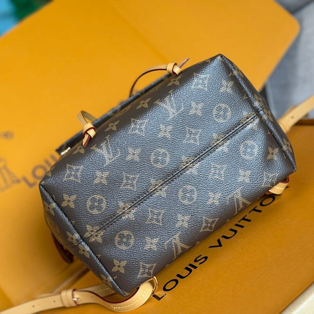 LV 25S MONTSOURIS 33 IN BROWN MONOGRAM CANVAS LEATHER TRIM GOLD HARDWARE