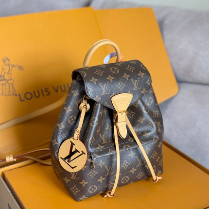 LV 25S MONTSOURIS 33 IN BROWN MONOGRAM CANVAS LEATHER TRIM GOLD HARDWARE
