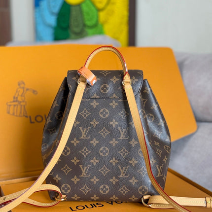 LV 25S MONTSOURIS 33 IN BROWN MONOGRAM CANVAS LEATHER TRIM GOLD HARDWARE