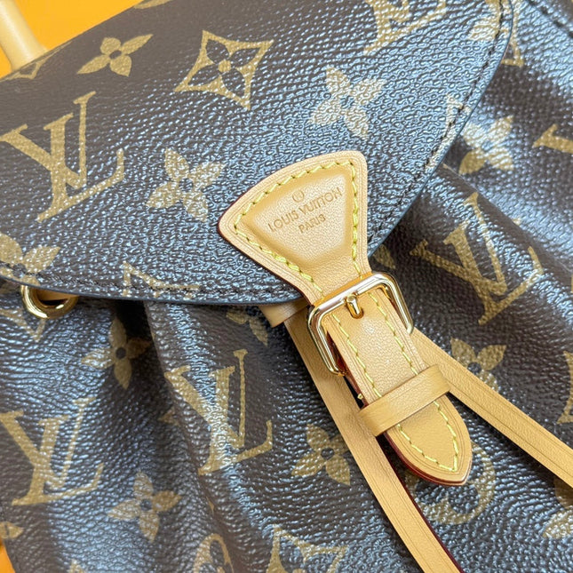 LV 25S MONTSOURIS MINI 20 IN BROWN MONOGRAM CANVAS LEATHER TRIM GOLD HARDWARE