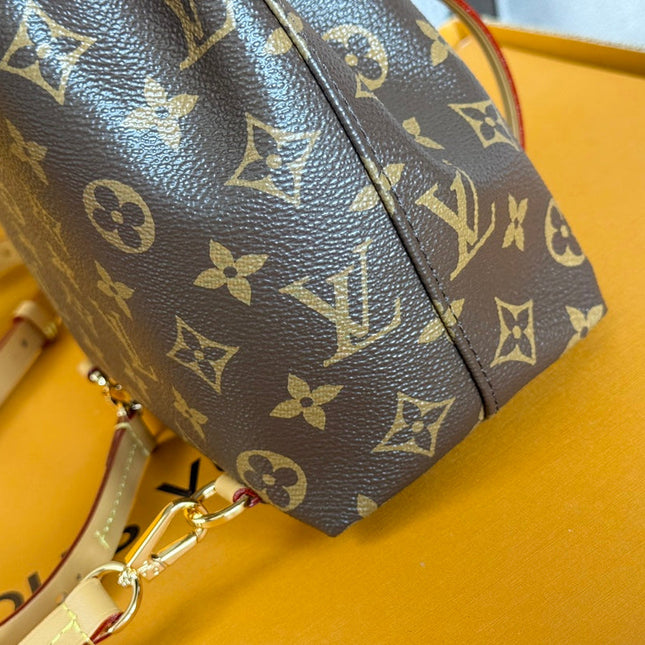LV 25S MONTSOURIS MINI 20 IN BROWN MONOGRAM CANVAS LEATHER TRIM GOLD HARDWARE