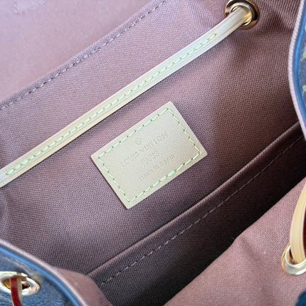 LV 25S MONTSOURIS MINI 20 IN BROWN MONOGRAM CANVAS LEATHER TRIM GOLD HARDWARE