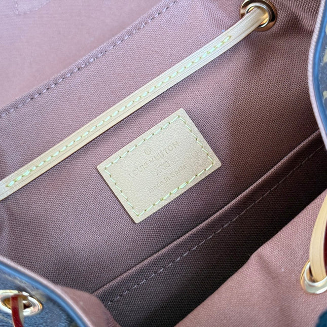 LV 25S MONTSOURIS MINI 20 IN BROWN MONOGRAM CANVAS LEATHER TRIM GOLD HARDWARE