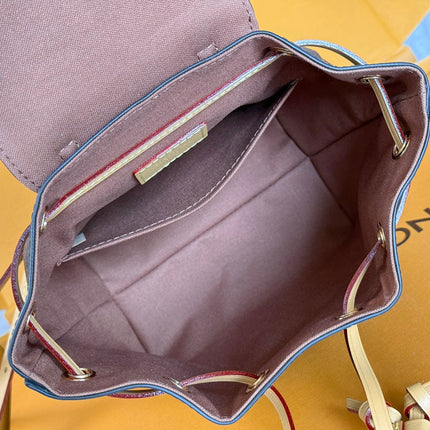 LV 25S MONTSOURIS MINI 20 IN BROWN MONOGRAM CANVAS LEATHER TRIM GOLD HARDWARE