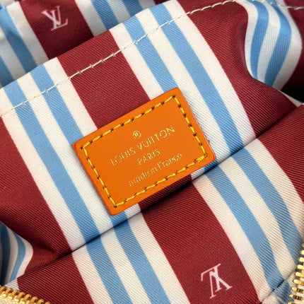 LV 25S NIL BAG 98MM IN WHITE MONOGRAM CANVAS AND CALFSKIN GOLD HARDWARE