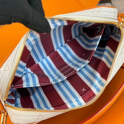 LV 25S NIL BAG 98MM IN WHITE MONOGRAM CANVAS AND CALFSKIN GOLD HARDWARE