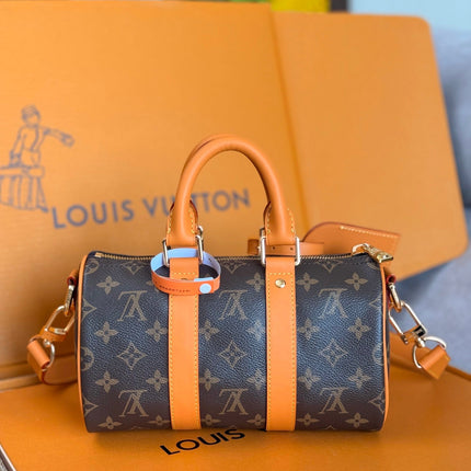 LV 25S KEEPALL CARGO 25 IN BROWN MONOGRAM CANVAS AND CALFSKIN GOLD HARDWARE