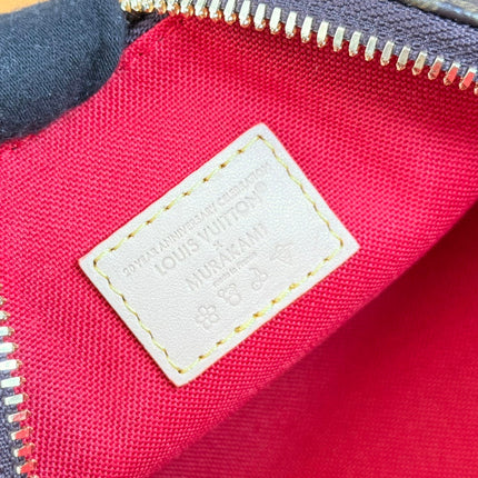 LV 25S NANO ALMA 18 IN DARK BROWN CANVAS MONOGRAM CHERRY PRINT GOLD HARDWARE