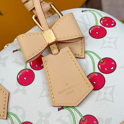 LV 25S ALMA BB 23 IN WHITE CANVAS MONOGRAM CHERRY PRINT GOLD HARDWARE