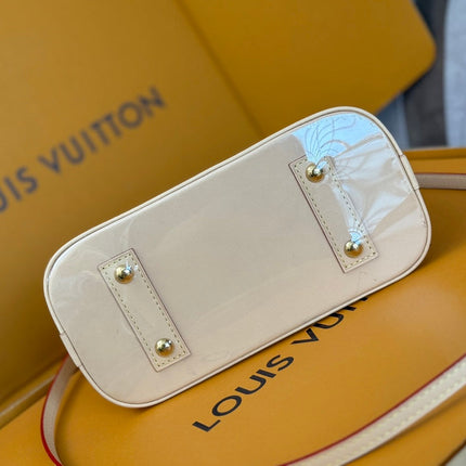 LV 25S ALMA BB 23 IN WHITE CANVAS MONOGRAM CHERRY PRINT GOLD HARDWARE