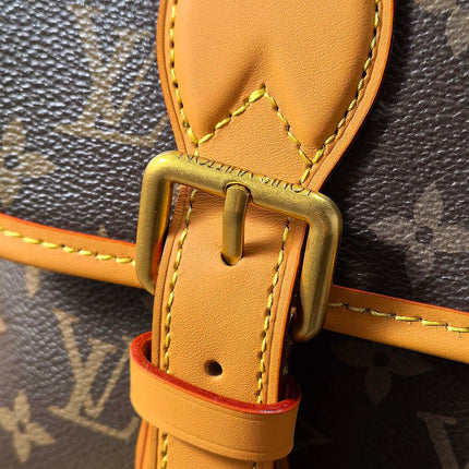 LV 25S SATCHEL BAG 35 IN BROWN CANVAS MONOGRAM GOLD HARDWARE