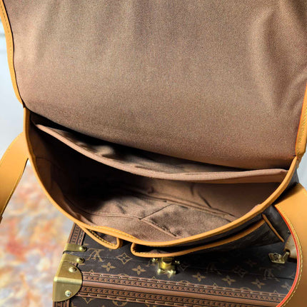 LV 25S SATCHEL BAG 35 IN BROWN CANVAS MONOGRAM GOLD HARDWARE