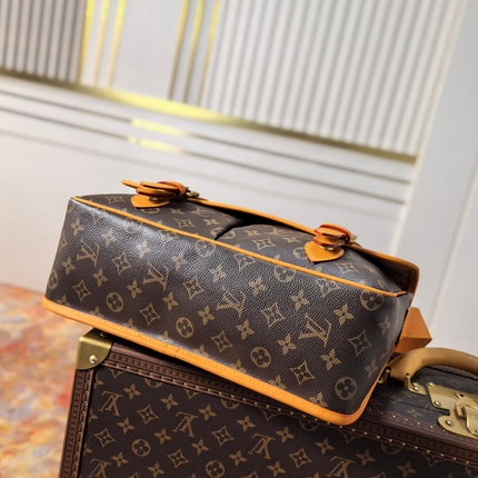 LV 25S SATCHEL BAG 35 IN BROWN CANVAS MONOGRAM GOLD HARDWARE