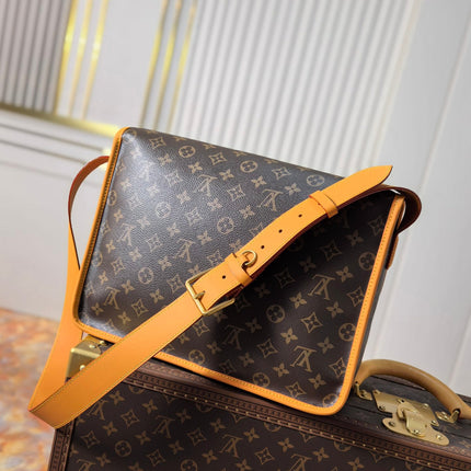 LV 25S SATCHEL BAG 35 IN BROWN CANVAS MONOGRAM GOLD HARDWARE