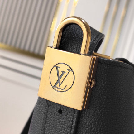 LV 25S LOW KEY ALL IN BB 18 IN BLACK CALFSKIN GOLD HARDWARE