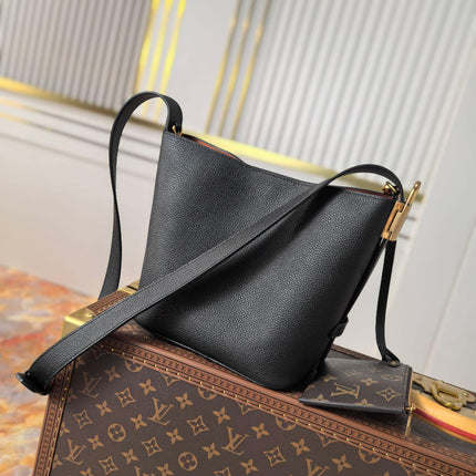 LV 25S LOW KEY ALL IN BB 18 IN BLACK CALFSKIN GOLD HARDWARE