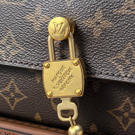 LV 25S MINI STEAMER 18 IN DARK BROWN CANVAS MONOGRAM GOLD HARDWARE