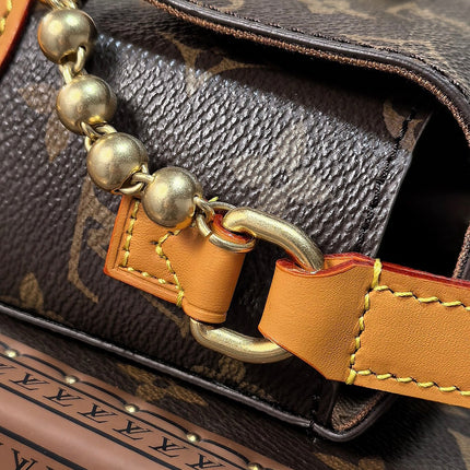 LV 25S MINI STEAMER 18 IN DARK BROWN CANVAS MONOGRAM GOLD HARDWARE