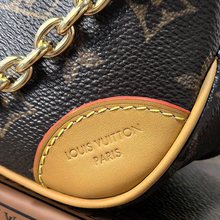 LV 25S BOULOGNE 20 IN DARK BROWN MONOGRAM CANVAS GOLD HARDWARE