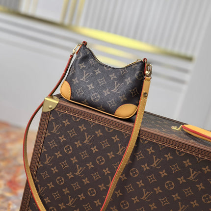 LV 25S BOULOGNE 20 IN DARK BROWN MONOGRAM CANVAS GOLD HARDWARE