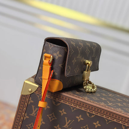 LV 25S MINI STEAMER 18 IN DARK BROWN CANVAS MONOGRAM GOLD HARDWARE