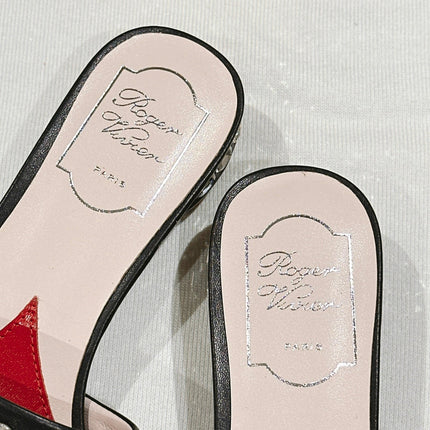 TRUMPET METALLIC MULES IN BLACK PATENT CALFSKIN WITH EMBELLISHED BUCKLE