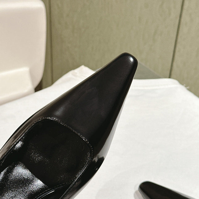 BLAKE SLINGBACK PUMPS 80 IN BLACK LEATHER