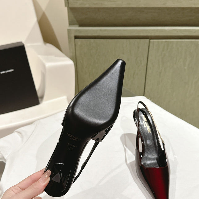 BLAKE SLINGBACK PUMPS 80 IN WINE PATENT LEATHER