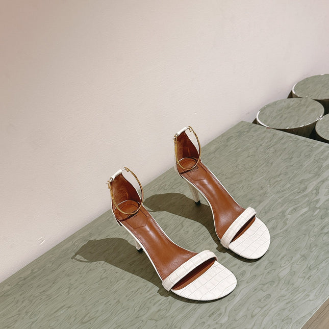 FENDI HIGH-HEELED 85 MM IN WHITE LAMBSKIN WITH GOLD HARDWARE