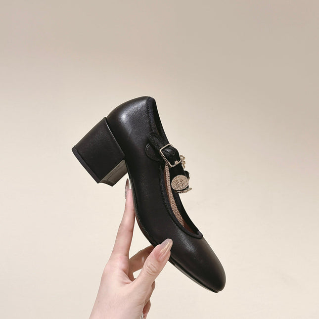 CC HIGH MARY JANE BLACK LAMBSKIN