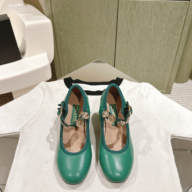 CC HIGH MARY JANE SEA GREEN LAMBSKIN