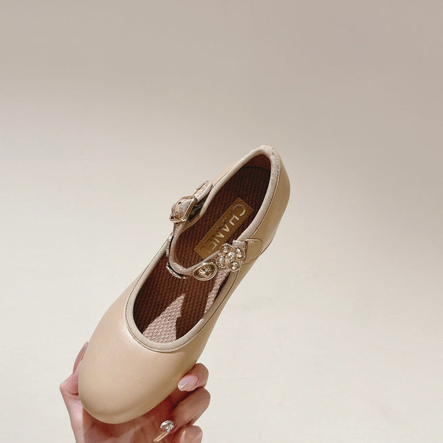 CC HIGH MARY JANE ALMOND BEIGE LAMBSKIN