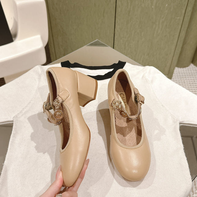 CC HIGH MARY JANE ALMOND BEIGE LAMBSKIN
