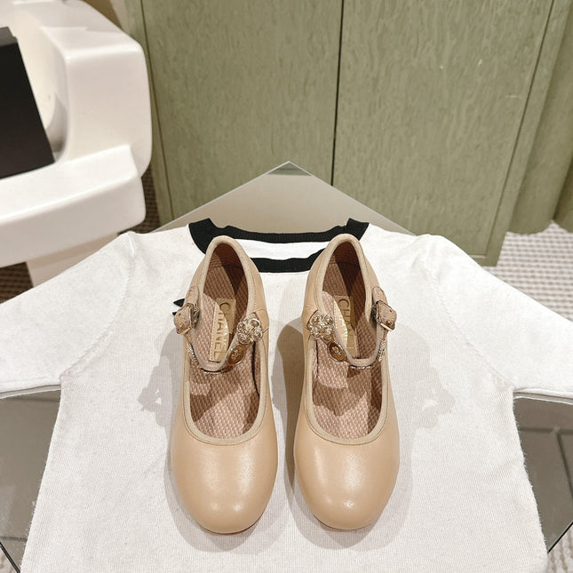 CC HIGH MARY JANE ALMOND BEIGE LAMBSKIN