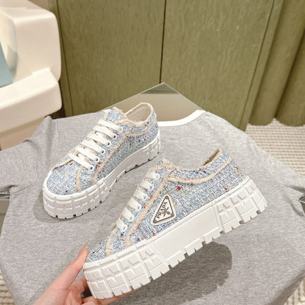 PRA DOUBLE WHEEL RE-NYLON GABARDINE SNEAKERS SKY FABRIC