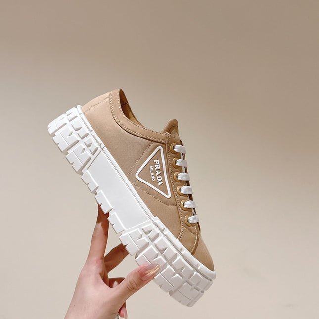 PRA DOUBLE WHEEL RE-NYLON GABARDINE SNEAKERS TUSCAN CALFSKIN