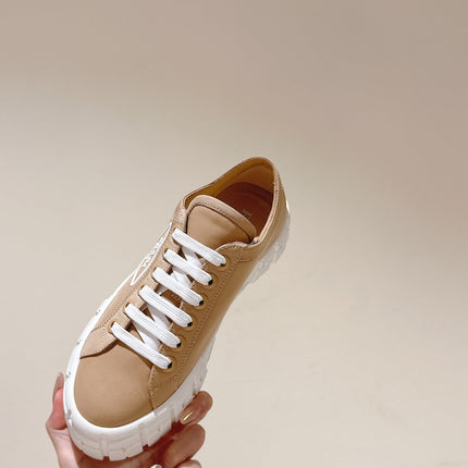 PRA DOUBLE WHEEL RE-NYLON GABARDINE SNEAKERS TUSCAN CALFSKIN