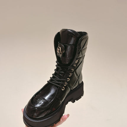 MARTIN BOOTS IN BLACK EMBROIDERED CALFSKIN