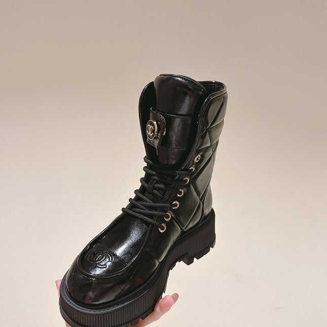 MARTIN BOOTS IN BLACK EMBROIDERED CALFSKIN