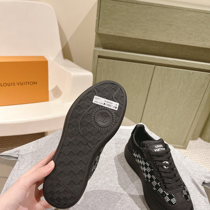 LV GROOVY SNEAKER IN BLACK DAMIER STRASS AND CALFSKIN