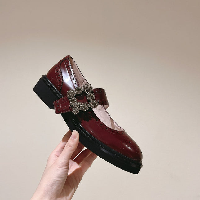 VIV' RANGERS MARY JANES IN BURGUNDY RED CALFSKIN