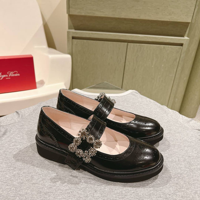 VIV' RANGERS MARY JANES IN BLACK CALFSKIN