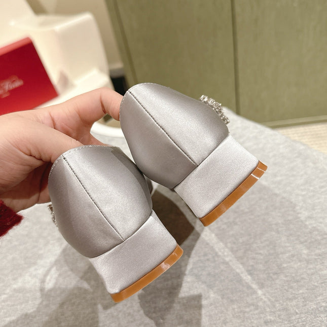 TRÈS VIVIER MARY JANE DOUBLE-STRAP IN SILVER SILK