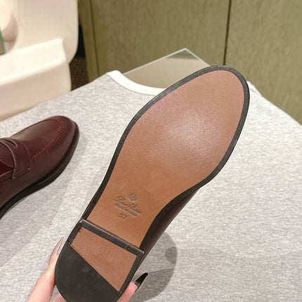 LP LOAFERS 25S IN BURGUNDY BROWN LAMBSKIN