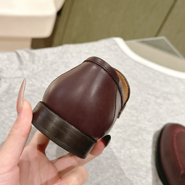 LP LOAFERS 25S IN BURGUNDY BROWN LAMBSKIN