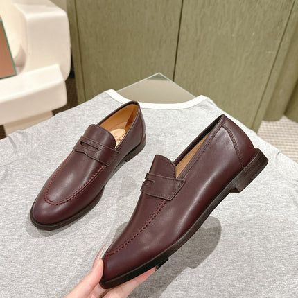 LP LOAFERS 25S IN BURGUNDY BROWN LAMBSKIN